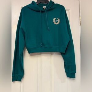 PINK Victoria's Secret Teal Hoodie with Embroidered Logo